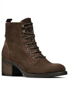 Image of Clarks Thornby Lace Ankle Boot - Dark Brown