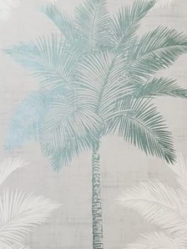 Image of Arthouse Palm Luxe Grey & Duck Egg Wallpaper