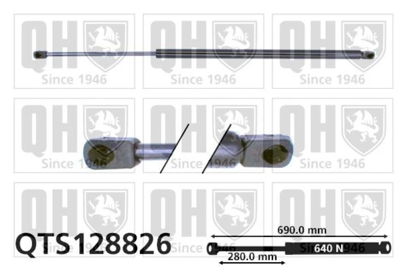 Image of QUINTON HAZELL Tailgate strut QUINTON HAZELL QTS128826