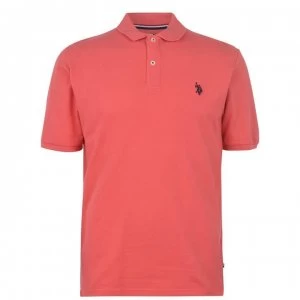 image of US Polo Assn US Core Pique Polo Shirt - Spiced Coral