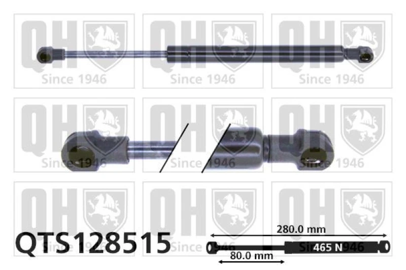 Image of QUINTON HAZELL Tailgate strut QUINTON HAZELL QTS128515
