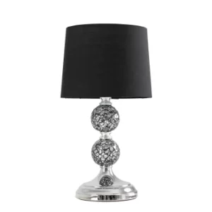 image of Harmony Mosaic Chrome Table Lamp with Black Shade