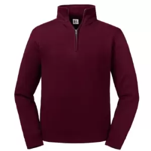 Image of Russell Mens Authentic Quarter Zip Sweatshirt (3XL) (Burgundy)