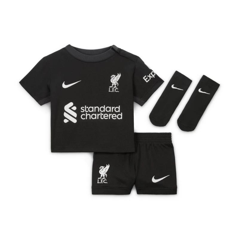 Image of Nike Liverpool Away Babykit 2024 2025 - Black 3 - 6 Months