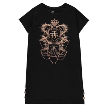 Image of Firetrap T Shirt Dress Junior Girls - Black/Rose