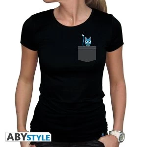 Image of Fairy Tail - Pocket Happy Women'S Large T-Shirt - Black