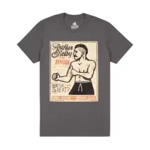 Image of Peaky Blinders Mens Arthur Shelby Poster T-Shirt (M) (Grey)