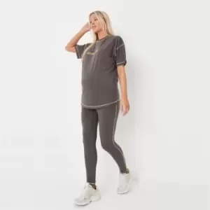 image of Missguided Maternity Contrast Stitch Legging - Black