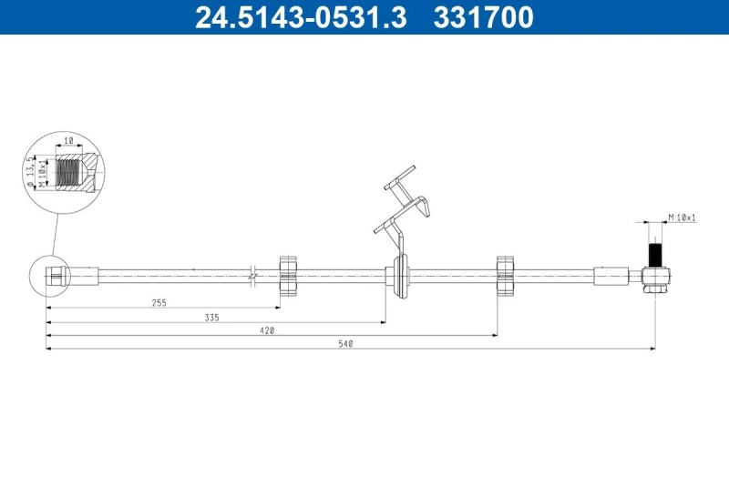 Image of Brake hose ATE 24.5143-0531.3