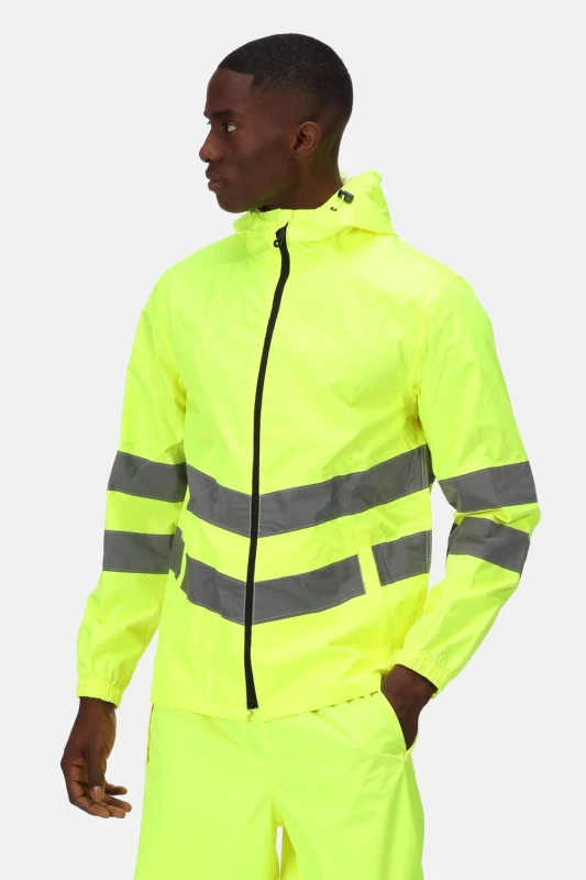 Image of Regatta Regatta Hi-Vis Pro Packaway Jacket in Yellow Size: Small Yellow S Male 5057538237809