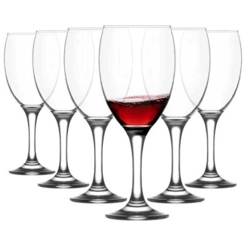 Image of LAV Empire Red Wine Glasses - 590ml - Pack of 6 Clear unisex