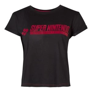 Image of Nintendo - Snes Logo Womens XX-Large T-Shirt - Black