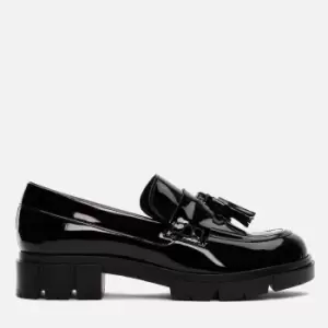 Image of Clarks Teala Tassel Patent Leather Heeled Loafers - UK 8