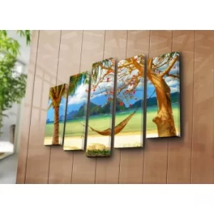 Image of 5NATPAT-48 Multicolor Decorative Canvas Painting (5 Pieces)