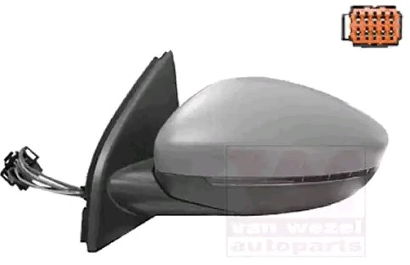 Image of VAN WEZEL 4081827 Wing mirror * HAGUS * Left, Heatable, primed Outside Mirror (50)