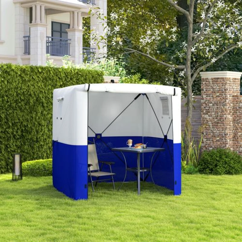 Image of OUTSUNNY 2 x 2m Pop Up Gazebo with Sides Easy up Party Tent with Carry Bag in Dark Blue Dark Blue Unisex