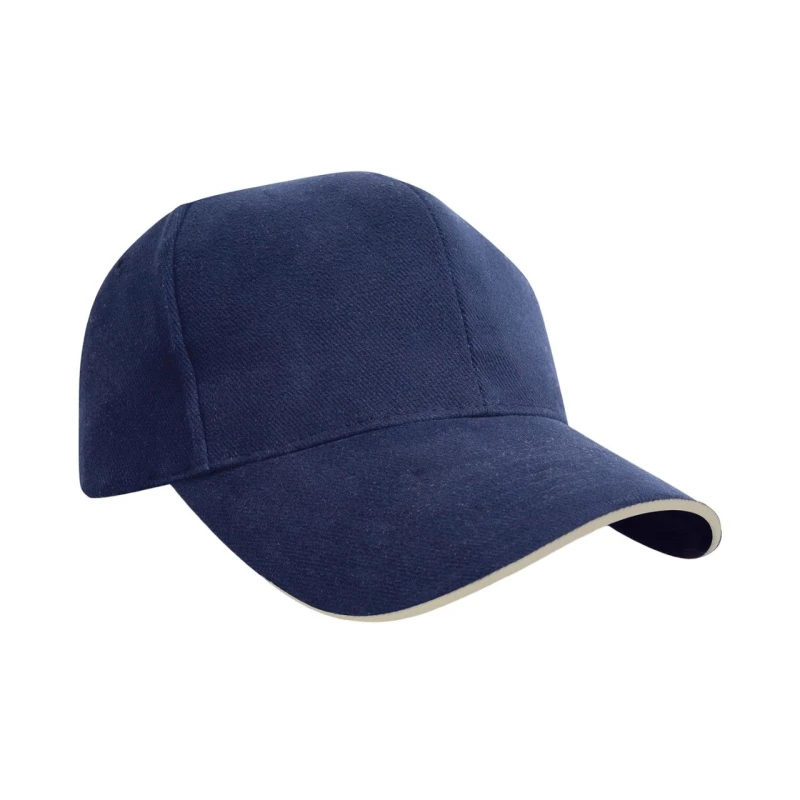 Image of Result Result Men Pro Style Heavy Cotton Sandwich Peak Baseball Cap in Navy Navy One Size Male 5063527387424