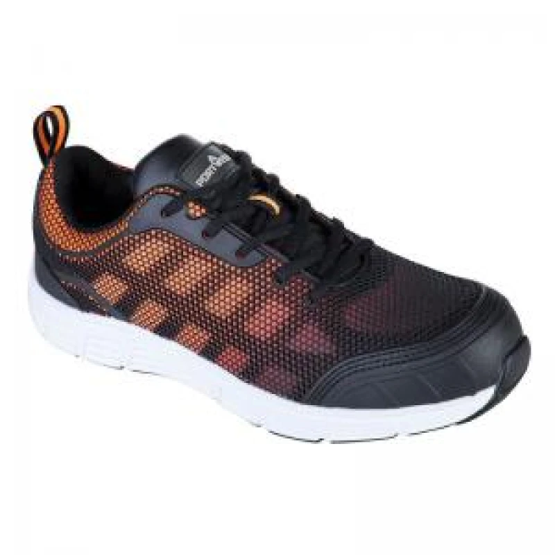 Image of Portwest Steelite Tove Safety Trainers FT15BKO36 Colour: Black / Orange