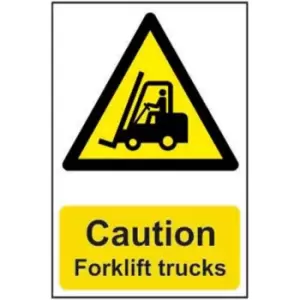 Image of Caution Forklift Trucks Self Adhesive Sign - 200 x 300mm