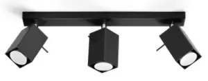 image of Merida 3 Light Spotlight Bar Black, GU10