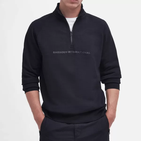Image of Barbour International Shadow Logo Cotton-Blend Sweatshirt - S Black Hoodies and Sweatshirts male MOL0577BK11 S