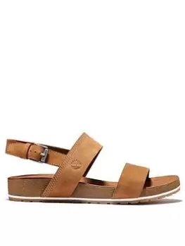 Image of Timberland Malibu Waves Flat Sandals, Rust, Size 4, Women
