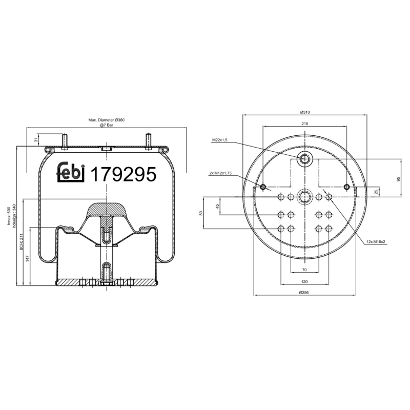 Image of FEBI BILSTEIN 179295 Boot, air suspension Boot,air suspension (324)