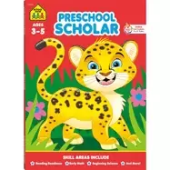 Image of school zone preschool scholar workbook 64 pages ages 3 to 5 preschool to ki