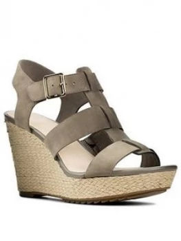 image of Clarks Maritsa95 Glad Leather Platform Wedge Sandal - Sage