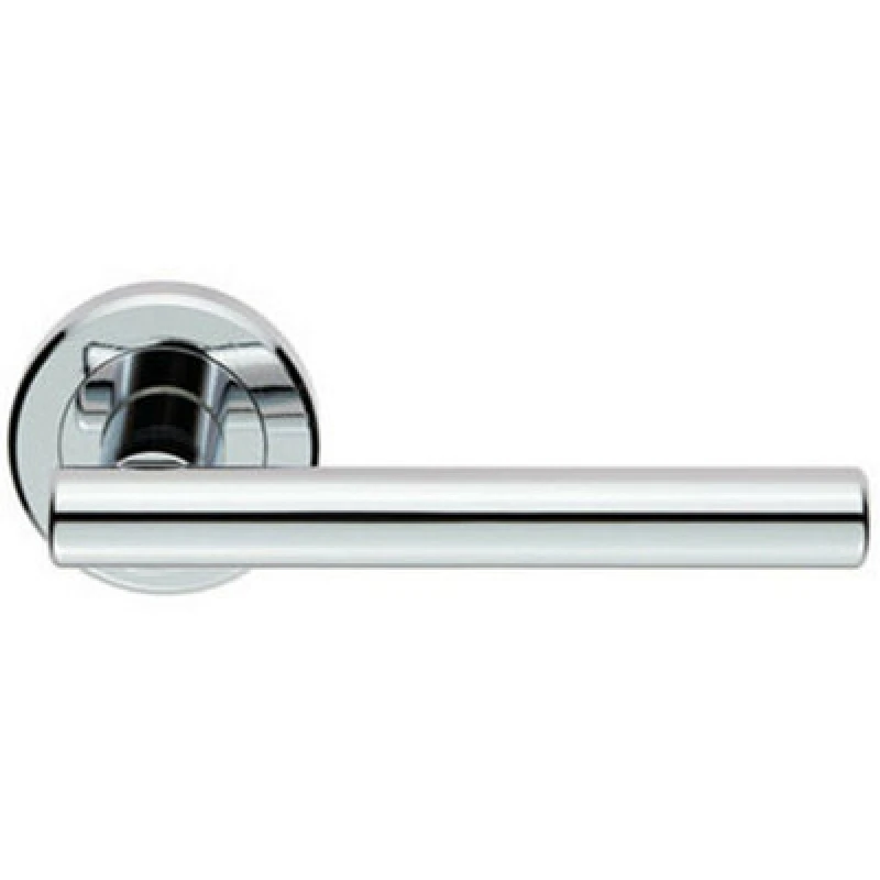 Image of Loops PAIR Straight T Bar Handle on Round Rose Concealed Fix Polished Chrome Multi