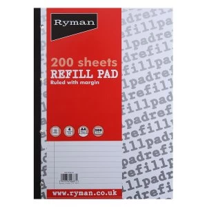 Image of Ryman A4 Ruled Refill Pad - 200 Sheets