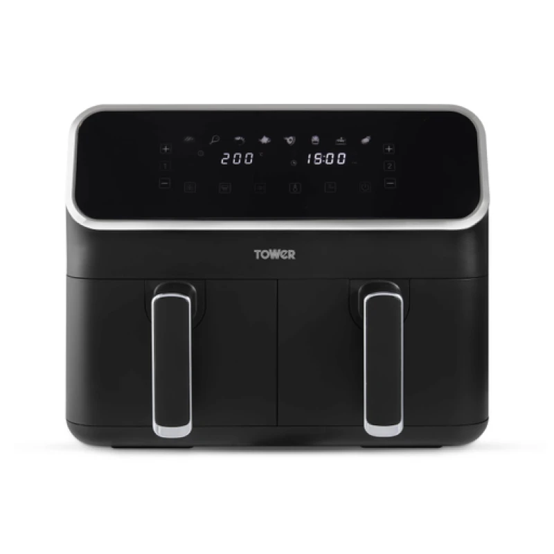 Image of Tower 8 Litre Digital Dual Basket Air Fryer Black