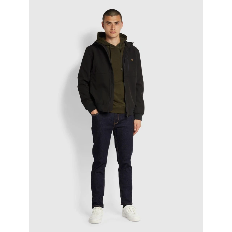 Image of Farah Mens Water-Resistant Wind Resistant Hooded Softshell Jacket Black male Small