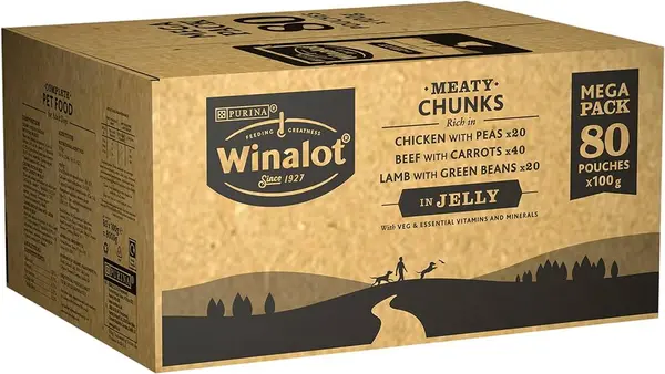 Purina Winalot Meaty Chunks Mixed in Jelly Dog Food 80 x 100g