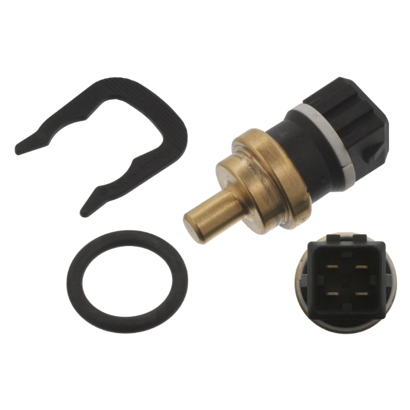 Image of FEBI BILSTEIN 37521 Coolant Temperature Sensor black, with retaining spring Coolant Temperature Sensor (830)
