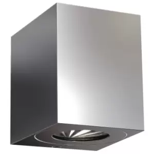 Image of Canto kubi LED Dimmable Outdoor Up Down Wall Lamp Stainless Steel, IP44, 2700K