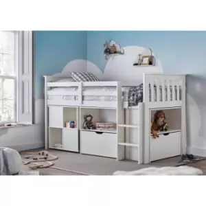 image of Milo White Sleep Station Desk Storage Bed and Orthopaedic Mattress