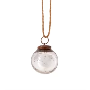 Image of Silver Vintage Glass Bauble Small