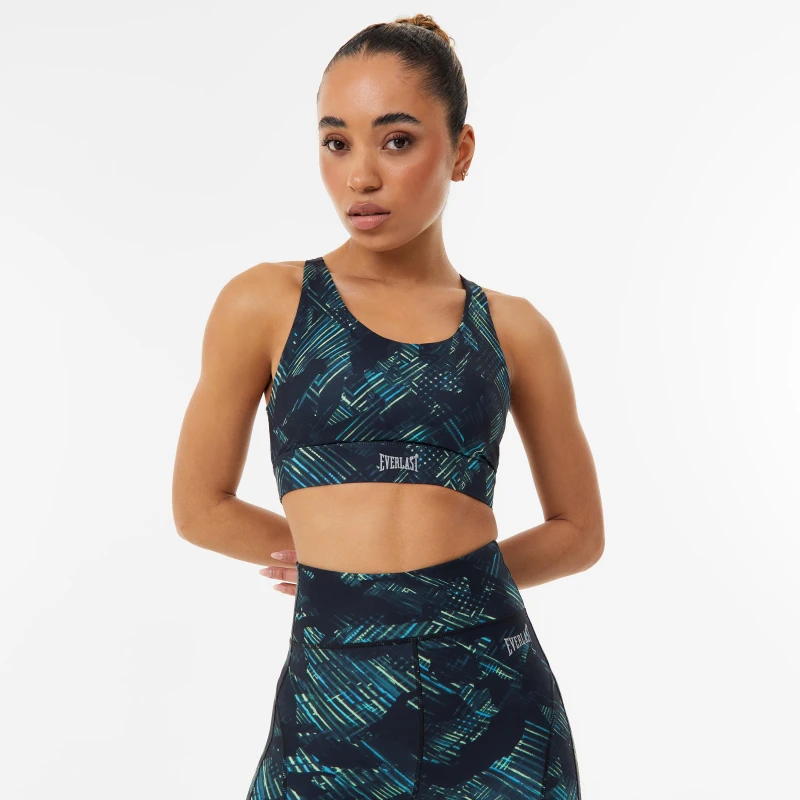 Image of Everlast Medium Support Sports Bra Womens Medium Impact Sports Bras 8 (36) Multi 34551971310