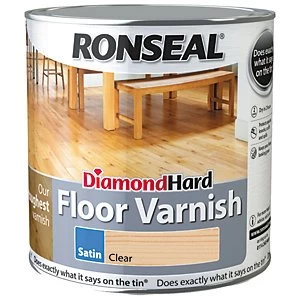 image of Ronseal Diamond Hard Floor Varnish - Clear Satin 2.5L