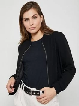 Image of Mint Velvet Textured Bomber Jacket - Black