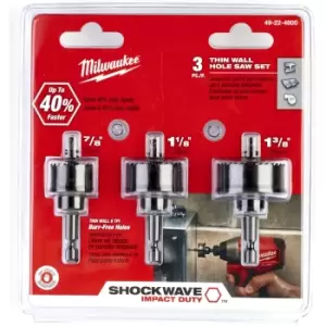 image of Milwaukee 3 Piece Shockwave Impact Duty Holesaw Set