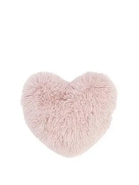 Image of Catherine Lansfield Cuddly Heart Cushion Silver QXKHC Unisex