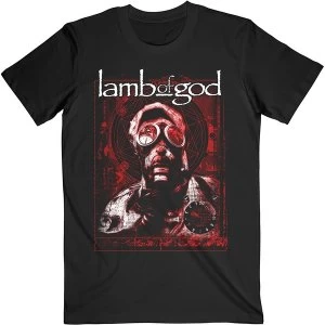 Image of Lamb Of God - Gas Masks Waves Unisex Large T-Shirt - Black