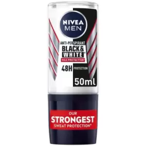 image of Nivea Men Black and White Max Protection Roll On Deodorant For Him 50ml