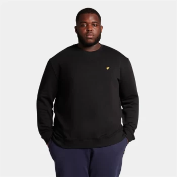 Image of Mens Crew Neck Sweatshirt - Jet Black - Plus - XXXL