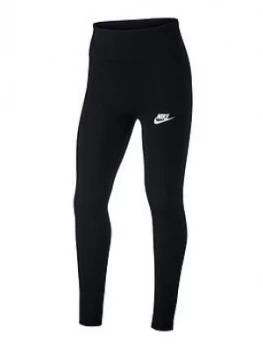 image of Nike Older Girls Favorites Legging - Black/White Size M 10-12 Years, Women