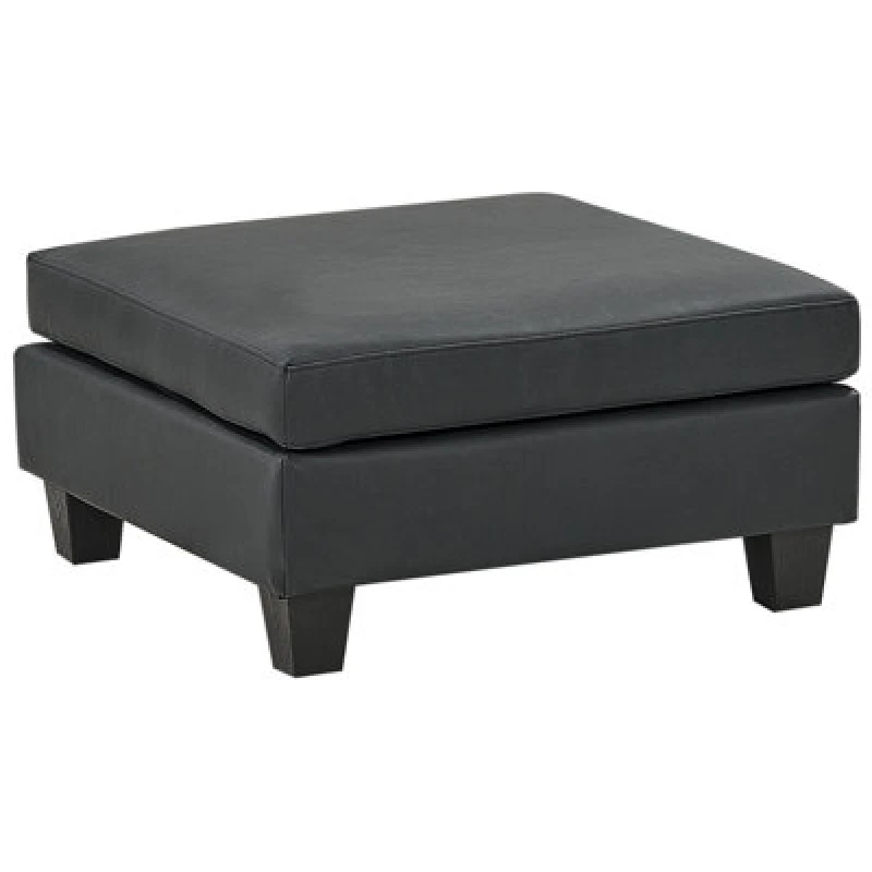 Image of Beliani Ottoman Unstad Faux Leather Black