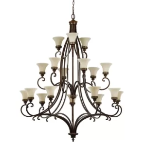 Image of Drawing Room 18 Light Multi Arm Chandelier Walnut Finish, E27