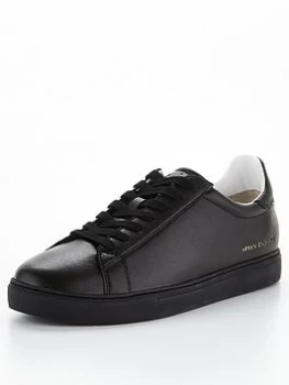 Image of Armani Exchange Clean Leather Trainers Black Size 10 Men